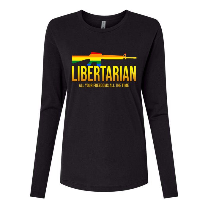 Libertarian All Your Freedoms All The Time Womens Cotton Relaxed Long Sleeve T-Shirt