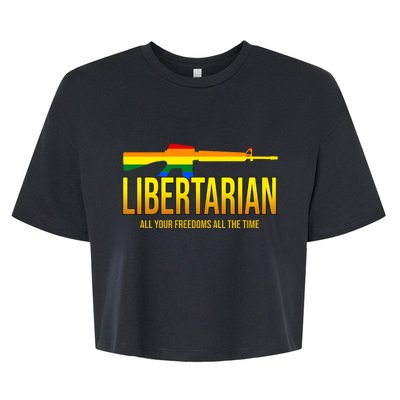 Libertarian All Your Freedoms All The Time Bella+Canvas Jersey Crop Tee