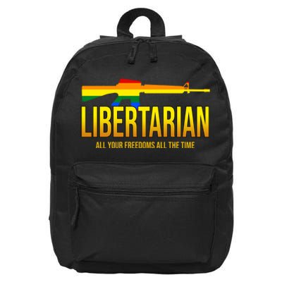 Libertarian All Your Freedoms All The Time 16 in Basic Backpack