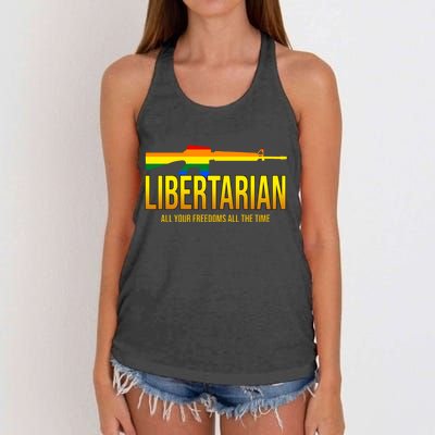 Libertarian All Your Freedoms All The Time Women's Knotted Racerback Tank