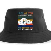 Look At You Landing My Mom Getting Me As A Bonus Funny Dad Sustainable Bucket Hat