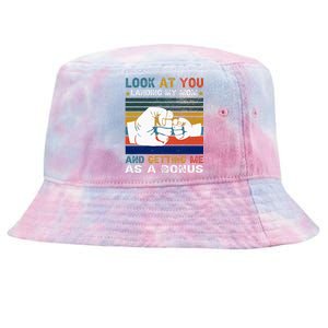 Look At You Landing My Mom Getting Me As A Bonus Funny Dad Tie-Dyed Bucket Hat