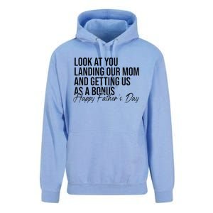 Look At You Landing Our Mom And Getting Us As A Bonus Dad Unisex Surf Hoodie