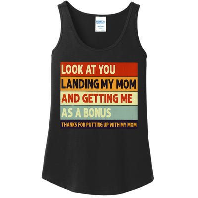 look at you landing my mom and getting me as a bonus Ladies Essential Tank