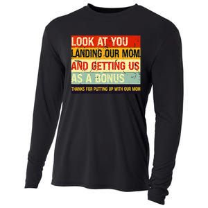 Look At You Landing Our Mom And Getting Us As A Bonus Funny Cooling Performance Long Sleeve Crew