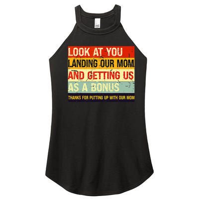 Look At You Landing Our Mom And Getting Us As A Bonus Funny Women’s Perfect Tri Rocker Tank