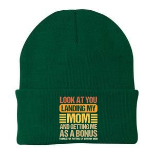 Look At You Landing My Mom And Getting Me As A Bonus Knit Cap Winter Beanie