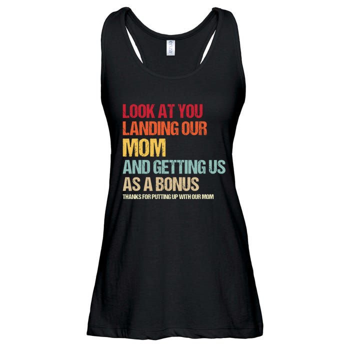 Look At You Landing Our Mom And Getting Us As A Bonus Ladies Essential Flowy Tank