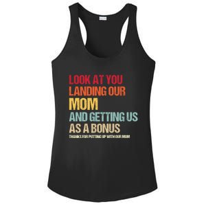 Look At You Landing Our Mom And Getting Us As A Bonus Ladies PosiCharge Competitor Racerback Tank