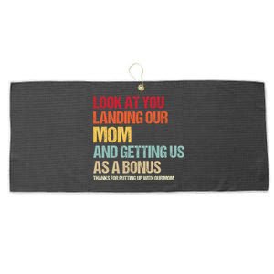 Look At You Landing Our Mom And Getting Us As A Bonus Large Microfiber Waffle Golf Towel