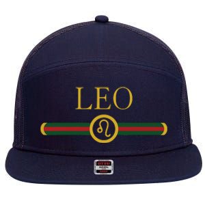 Leo AF Zodiac Astrology Birthday Gift Horoscope 7 Panel Mesh Trucker Snapback Hat