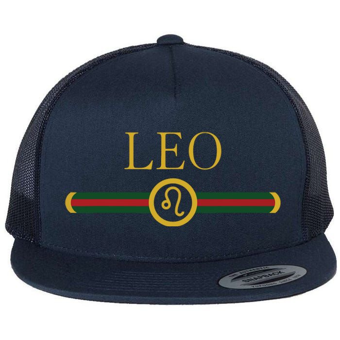 Leo AF Zodiac Astrology Birthday Gift Horoscope Flat Bill Trucker Hat