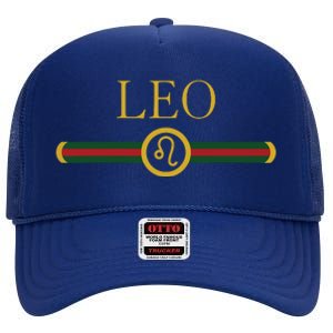 Leo AF Zodiac Astrology Birthday Gift Horoscope High Crown Mesh Back Trucker Hat