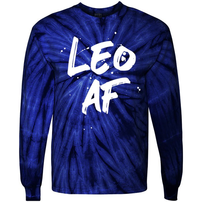 Leo AF Zodiac Sign Horoscope Birthday Tie-Dye Long Sleeve Shirt