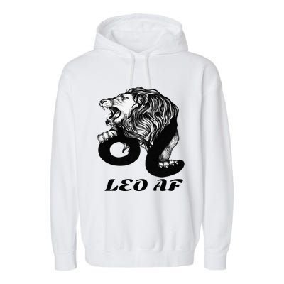 Leo Af Zodiac Birthday Gifts Garment-Dyed Fleece Hoodie