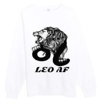 Leo Af Zodiac Birthday Gifts Premium Crewneck Sweatshirt