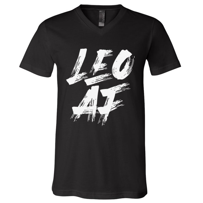 Leo AF Zodiac Sign Horoscope Astrology Birthday V-Neck T-Shirt