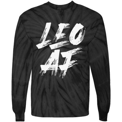 Leo AF Zodiac Sign Horoscope Astrology Birthday Tie-Dye Long Sleeve Shirt