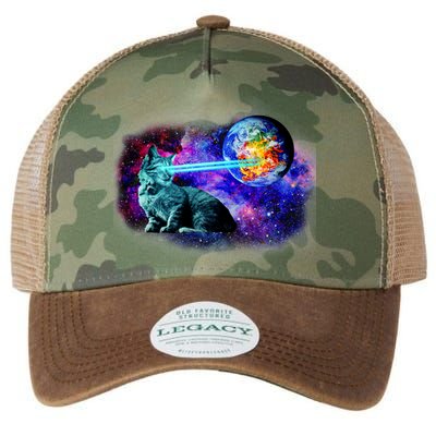 Lazer Cat Blasting In Space Legacy Tie Dye Trucker Hat
