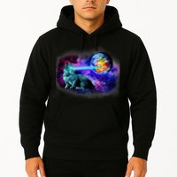 Lazer Cat Blasting In Space Hoodie