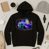 Lazer Cat Blasting In Space Hoodie
