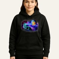 Lazer Cat Blasting In Space Hoodie