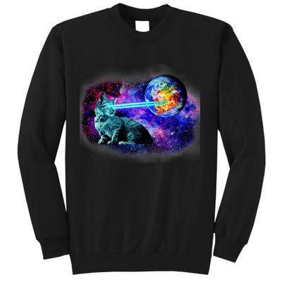 Lazer Cat Blasting In Space Sweatshirt