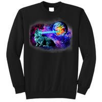 Lazer Cat Blasting In Space Sweatshirt