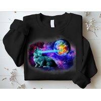 Lazer Cat Blasting In Space Sweatshirt