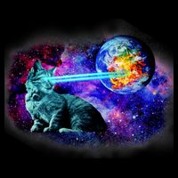 Lazer Cat Blasting In Space Backpack