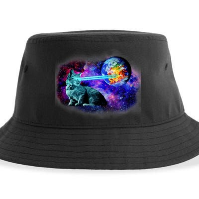 Lazer Cat Blasting In Space Sustainable Bucket Hat