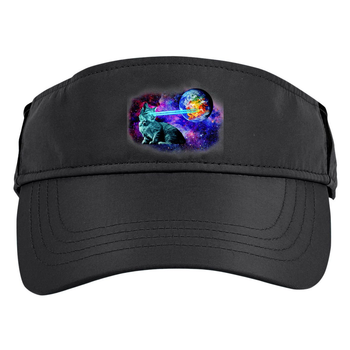 Lazer Cat Blasting In Space Adult Drive Performance Visor
