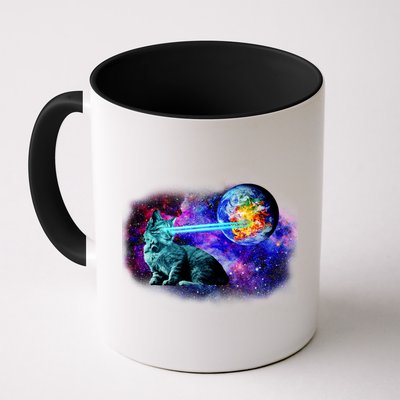 Lazer Cat Blasting In Space Mug