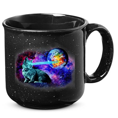 Lazer Cat Blasting In Space 15oz Campfire Ceramic Mug