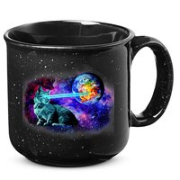 Lazer Cat Blasting In Space 15oz Campfire Ceramic Mug