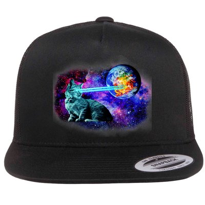 Lazer Cat Blasting In Space Flatbill Hat