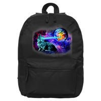 Lazer Cat Blasting In Space 16 in Basic Backpack