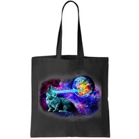 Lazer Cat Blasting In Space Tote Bag