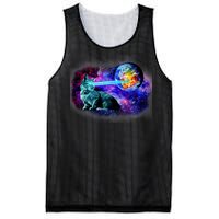 Lazer Cat Blasting In Space Mesh Reversible Basketball Jersey Tank