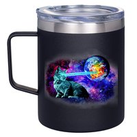 Lazer Cat Blasting In Space 12oz Stainless Steel Coffee Mug