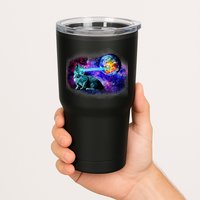 Lazer Cat Blasting In Space Tumbler