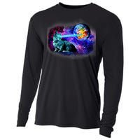 Lazer Cat Blasting In Space Cooling Performance Long Sleeve Crew