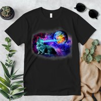 Lazer Cat Blasting In Space Premium T-Shirt