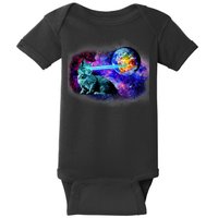 Lazer Cat Blasting In Space Baby Bodysuit