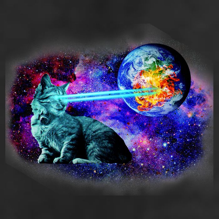 Lazer Cat Blasting In Space Trucker Hat