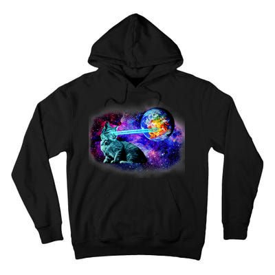 Lazer Cat Blasting In Space Tall Hoodie