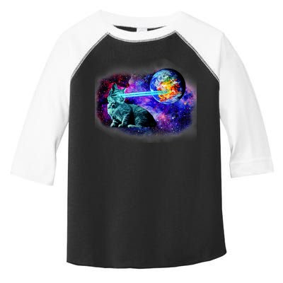 Lazer Cat Blasting In Space Toddler Fine Jersey T-Shirt