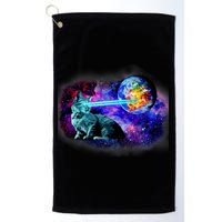 Lazer Cat Blasting In Space Golf Towel