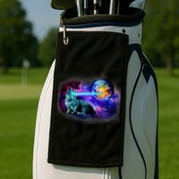 Lazer Cat Blasting In Space Golf Towel