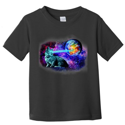 Lazer Cat Blasting In Space Toddler T-Shirt